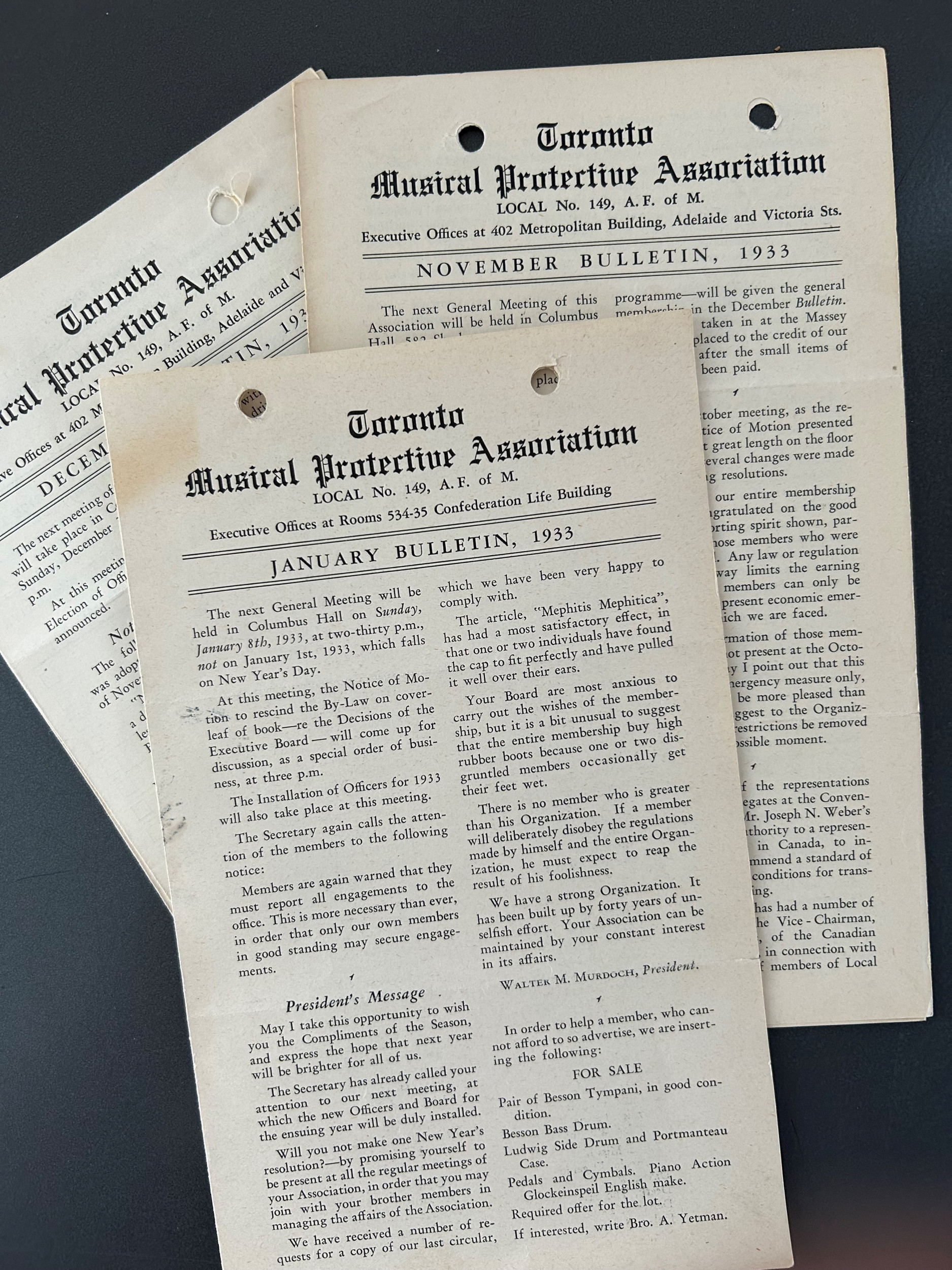 1932 – Bulletin